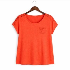 Hannah Coral Lacey Womens Top Size XL